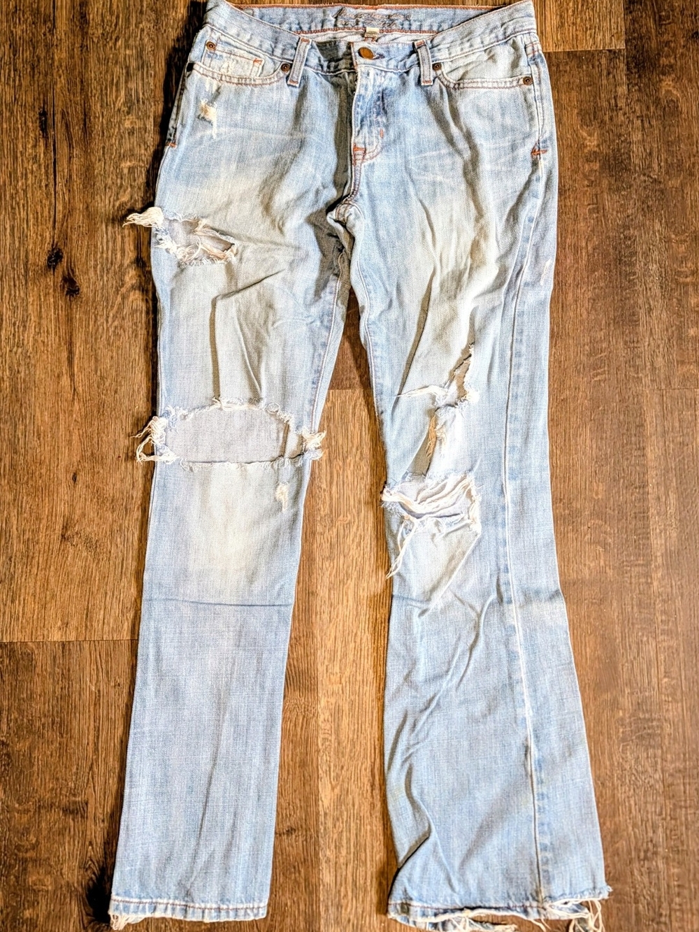Abercrombie & Fitch VintageY2K Distressed Light Blue Flare Jeans